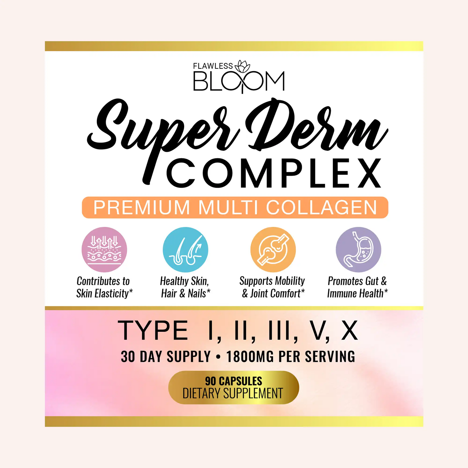 flawles-bloom-super-derm-complex-premium-multi-collagen-label